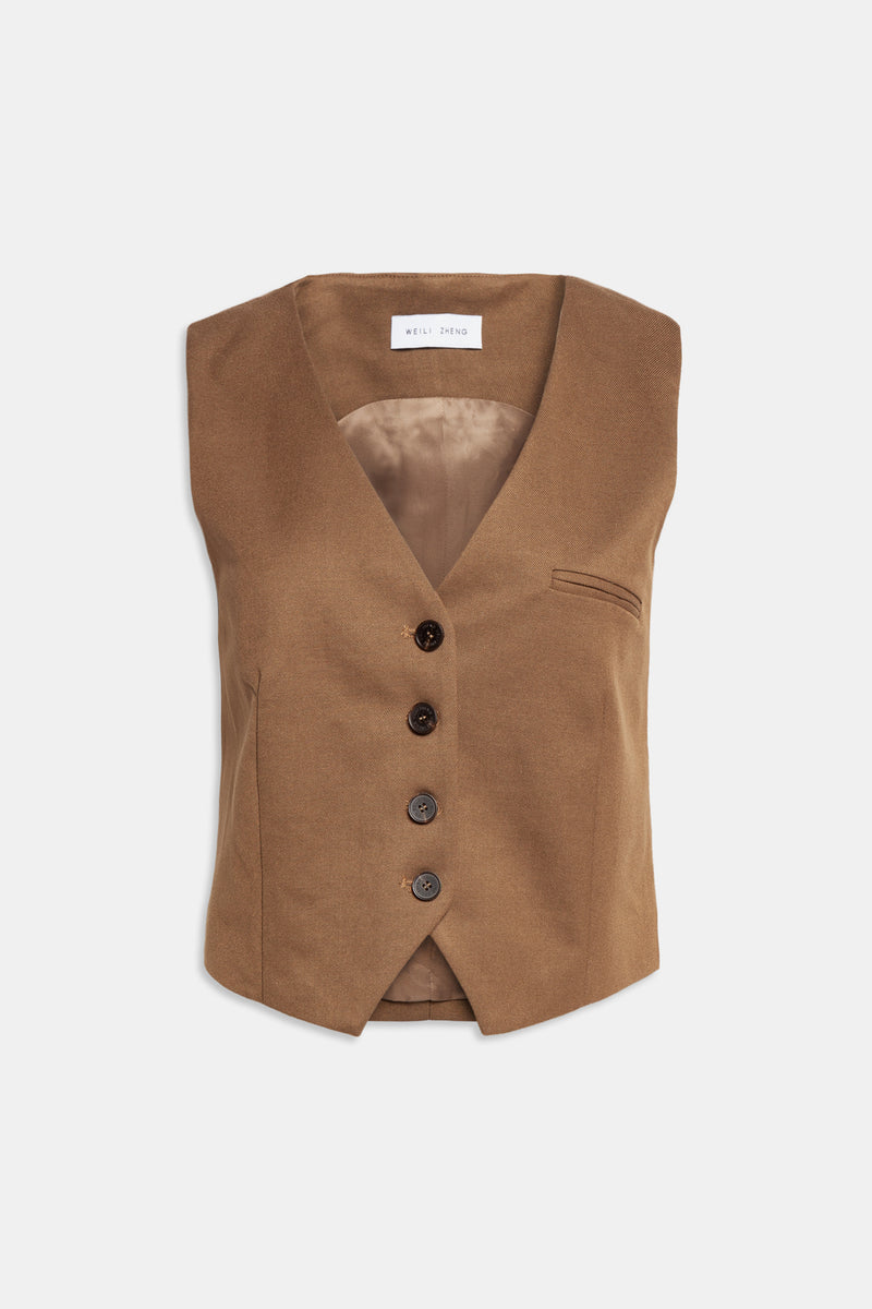 Weili zheng Gilet classico in gabardina