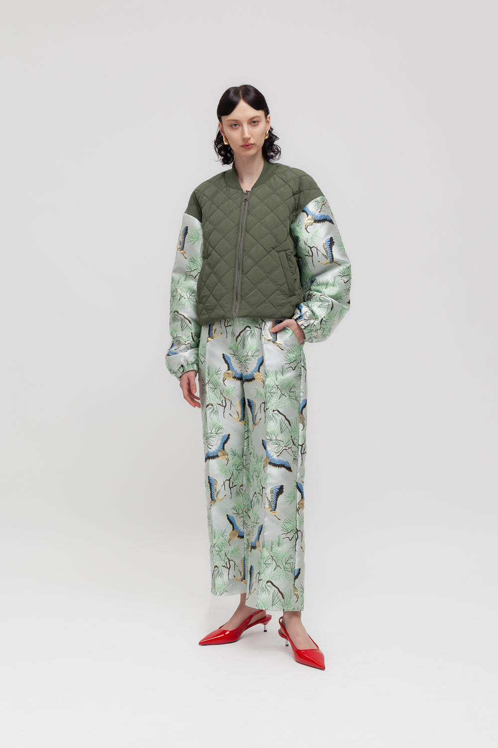 Heritage bomber with contrasting sleeves – Weili Zheng