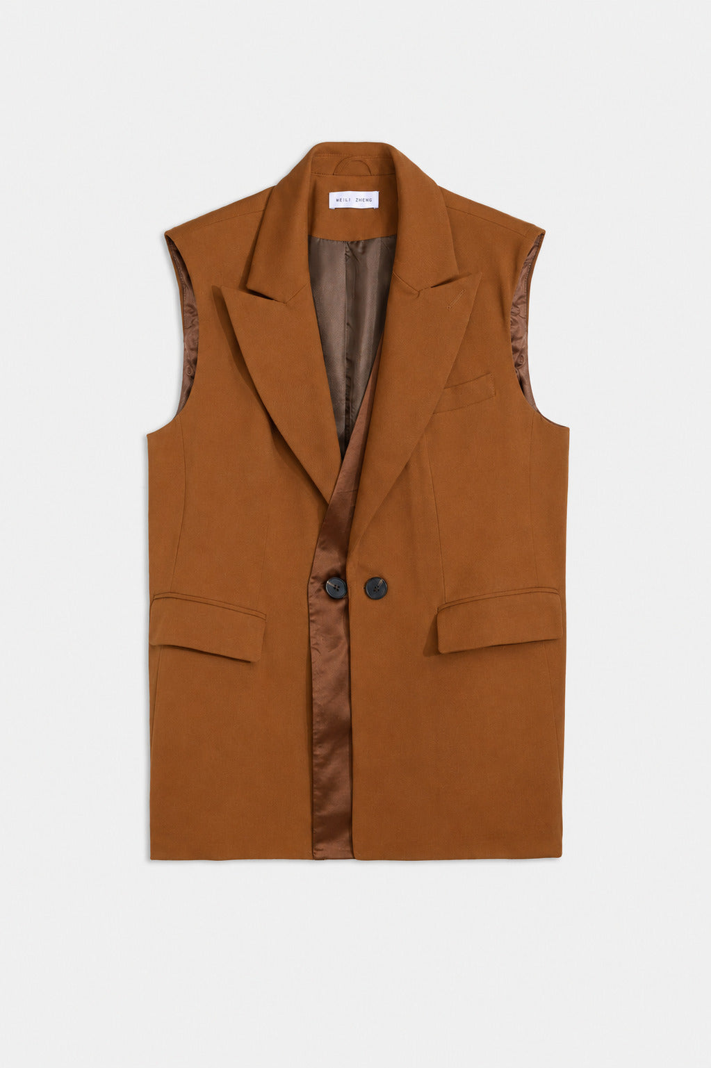 Maxi gilet in gabardina