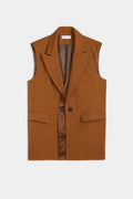 Maxi gilet in gabardina