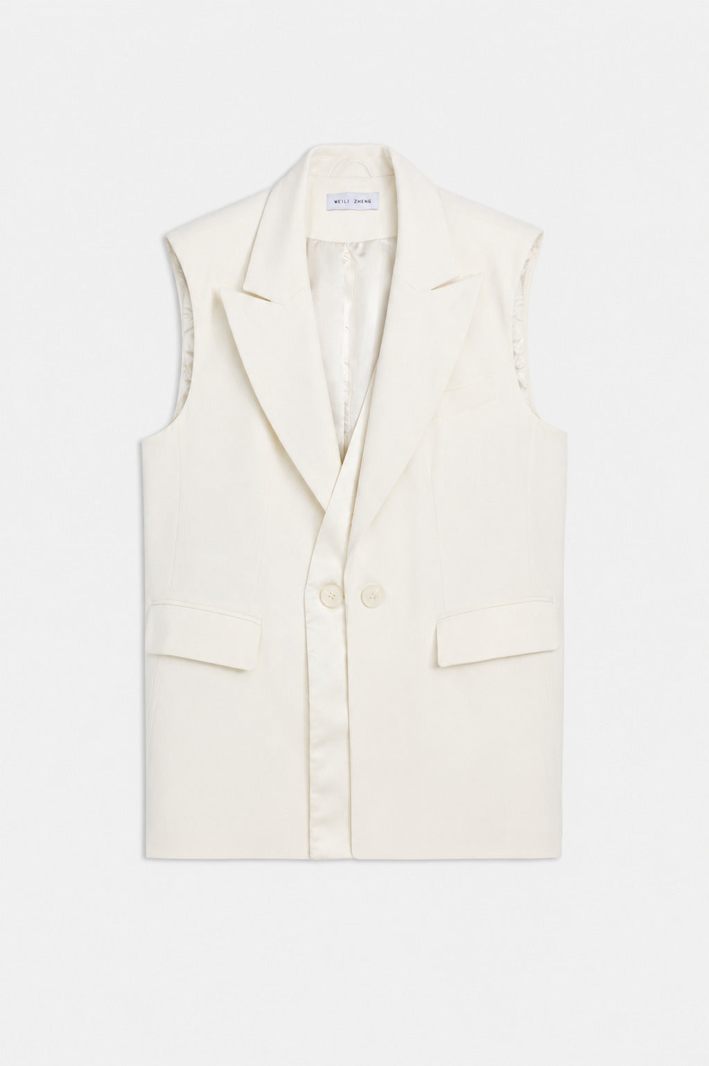 Maxi-Weste aus Gabardine