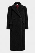 BRUSHED WOOL LONG COAT Black