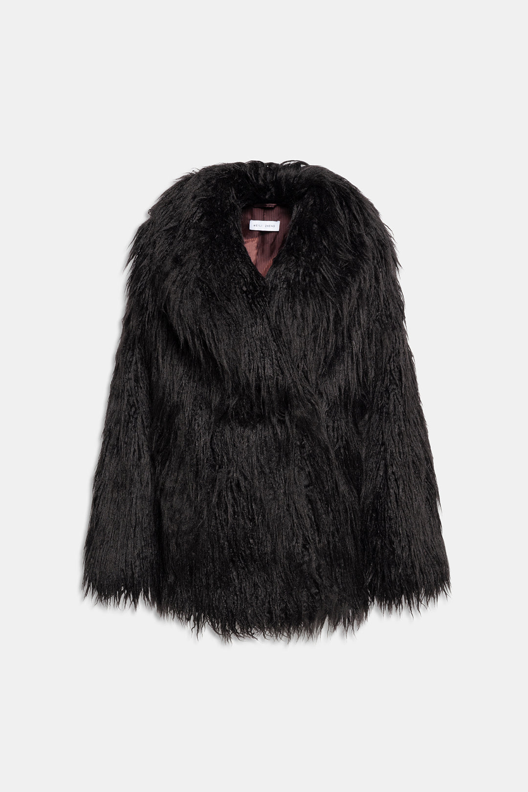 YETI FAUX FUR WITH SHAWL COLLAR Black yeti