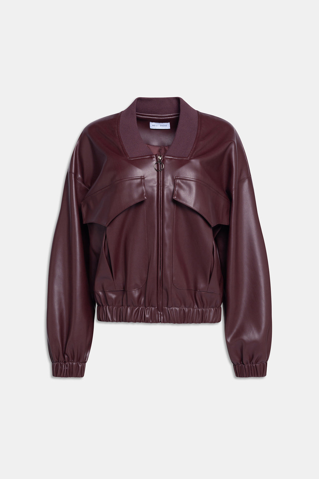 BOMBER IN NAPPA CON RICAMO Wine red