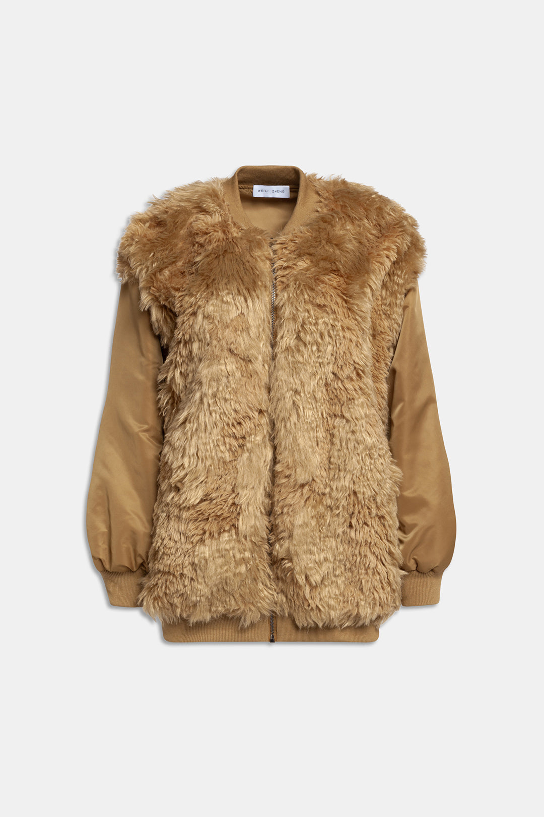 REVERSIBLE NYLON BOMBER JACKET Honey brown
