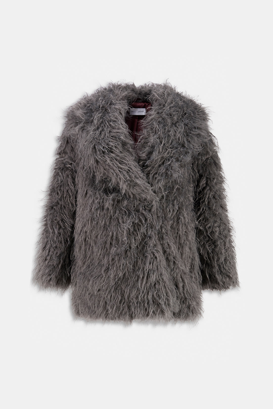 FAUX FUR WITH SHAWL COLLAR Grey