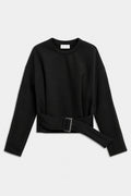 CROPPED-HOODIE MIT GÜRTEL Schwarz