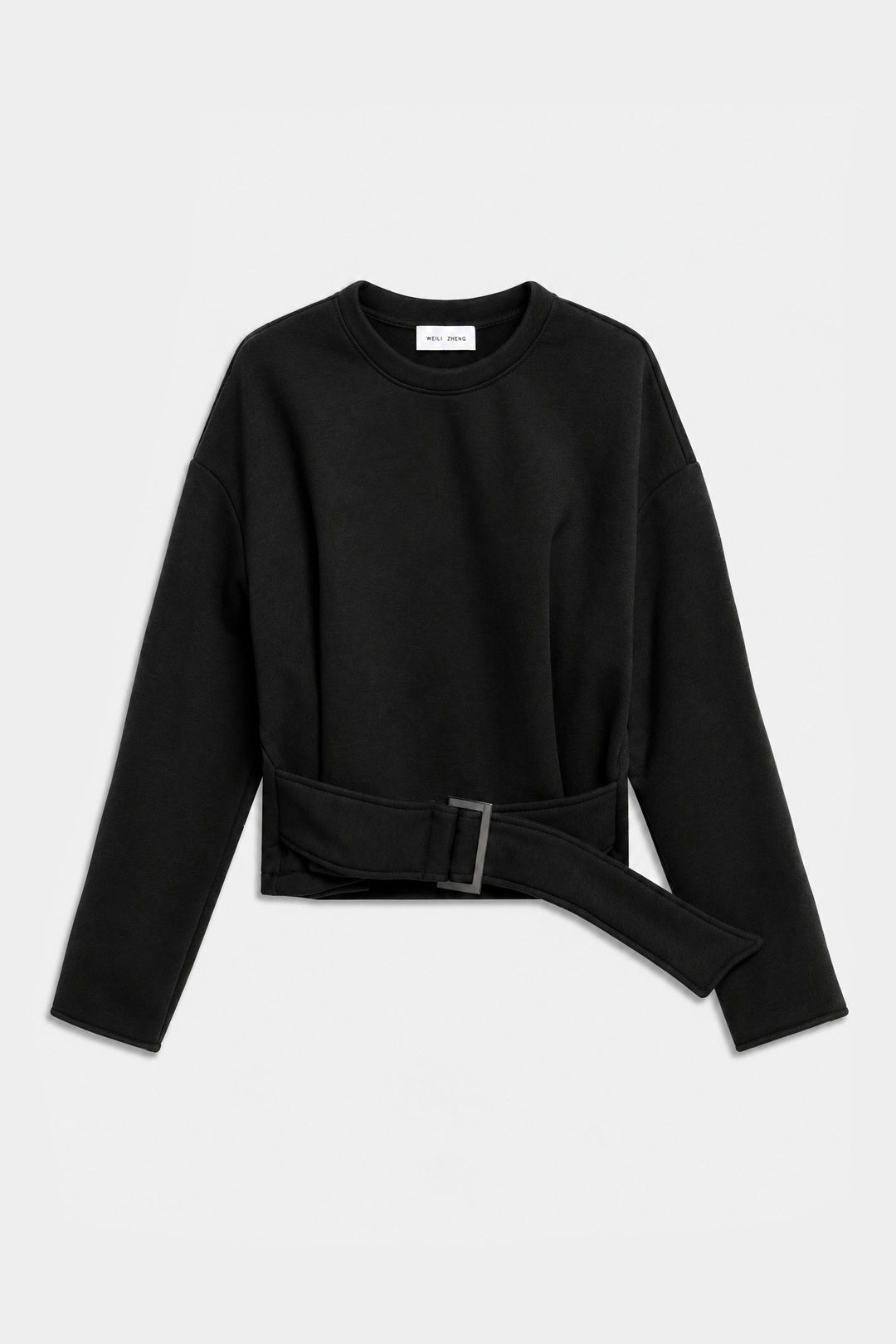 FELPA CROP CON CINTURA Black