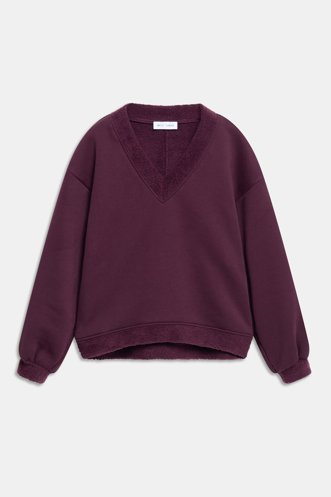 FELPA SCOLLO A V Plum