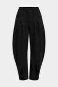 BLACK FELPA BALLOON PANTS