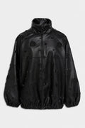 FAUX LEATHER BOMBER JACKET Black