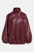 BOMBER IN ECOPELLE LAVORATA Wine red