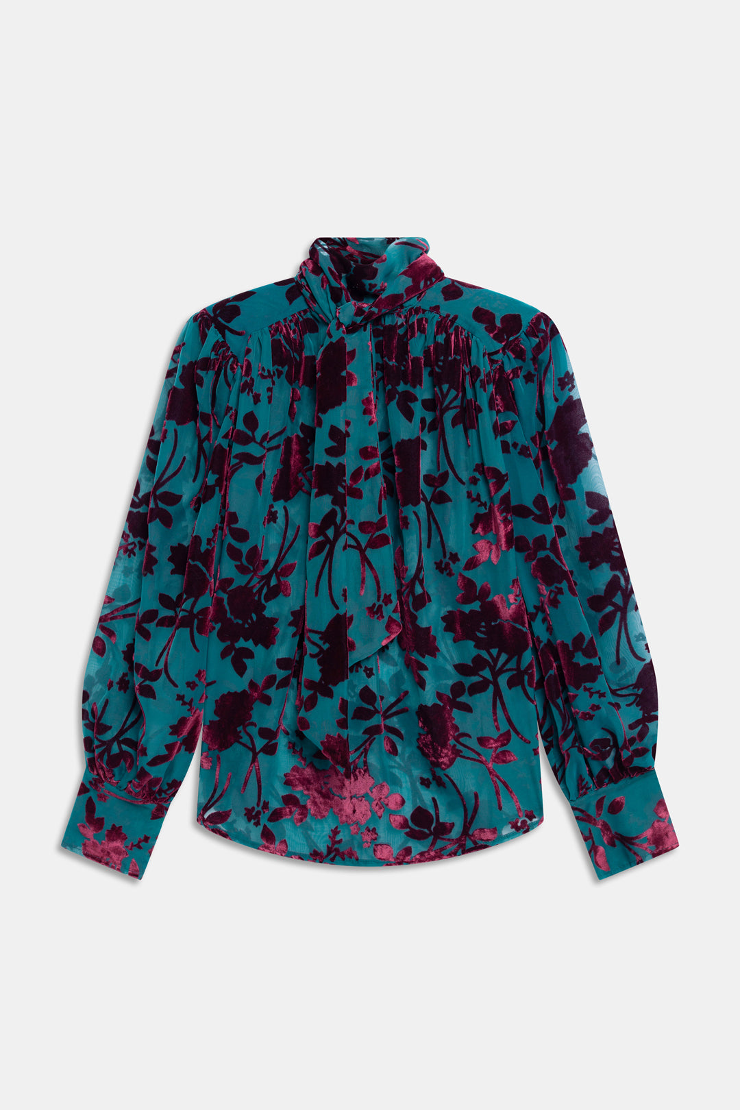 DEVORÉ BLOUSE Red roses