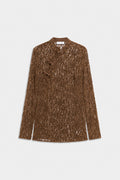 CINNAMON BROWN LACE QIPAO TOP