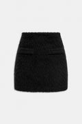 MINIGONNA IN PANNO SPAZZOLATO Black