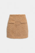 BRUSHED WOOL MINISKIRT Cinnamon brown