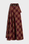 MAXI SKIRT IN WINE big check TARTAN