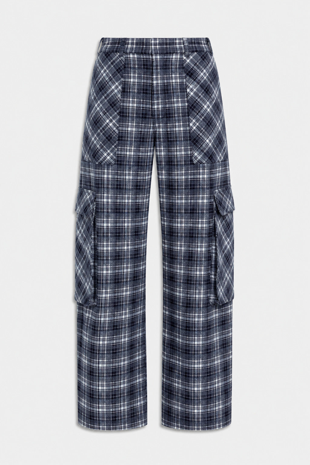 HOSE MIT TARTAN-MUSTER, kleines graues Karo