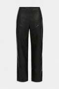 HOSE MIT GERADEM BEIN AUS NAPPA-LEDER Schwarz