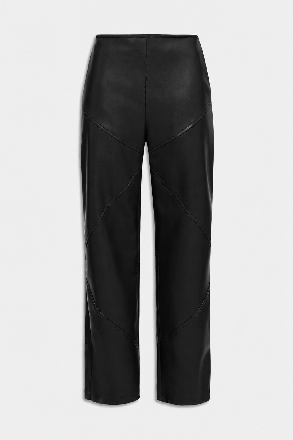 HOSE MIT GERADEM BEIN AUS NAPPA-LEDER Schwarz