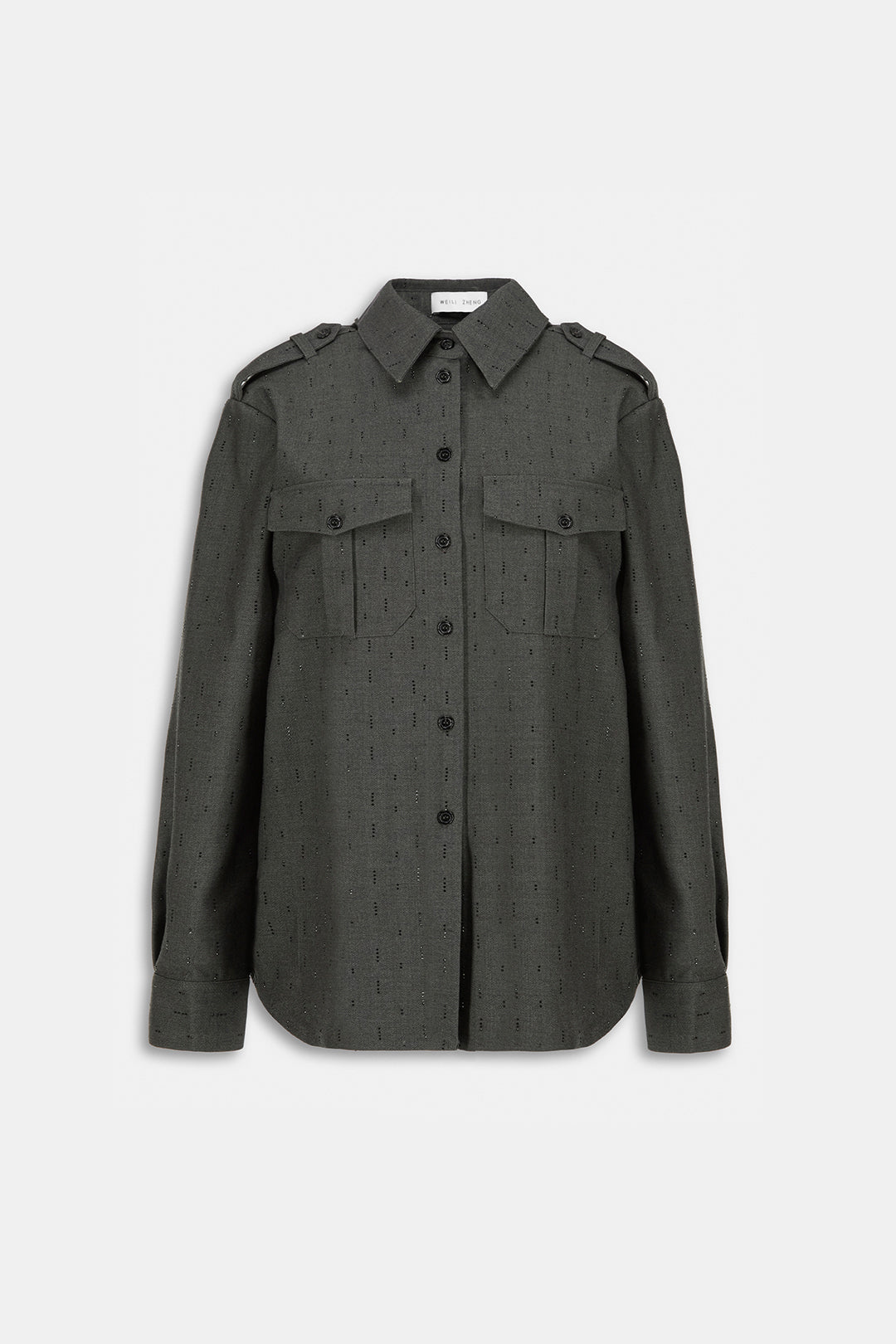 RHINESTONE SHIRT Grey