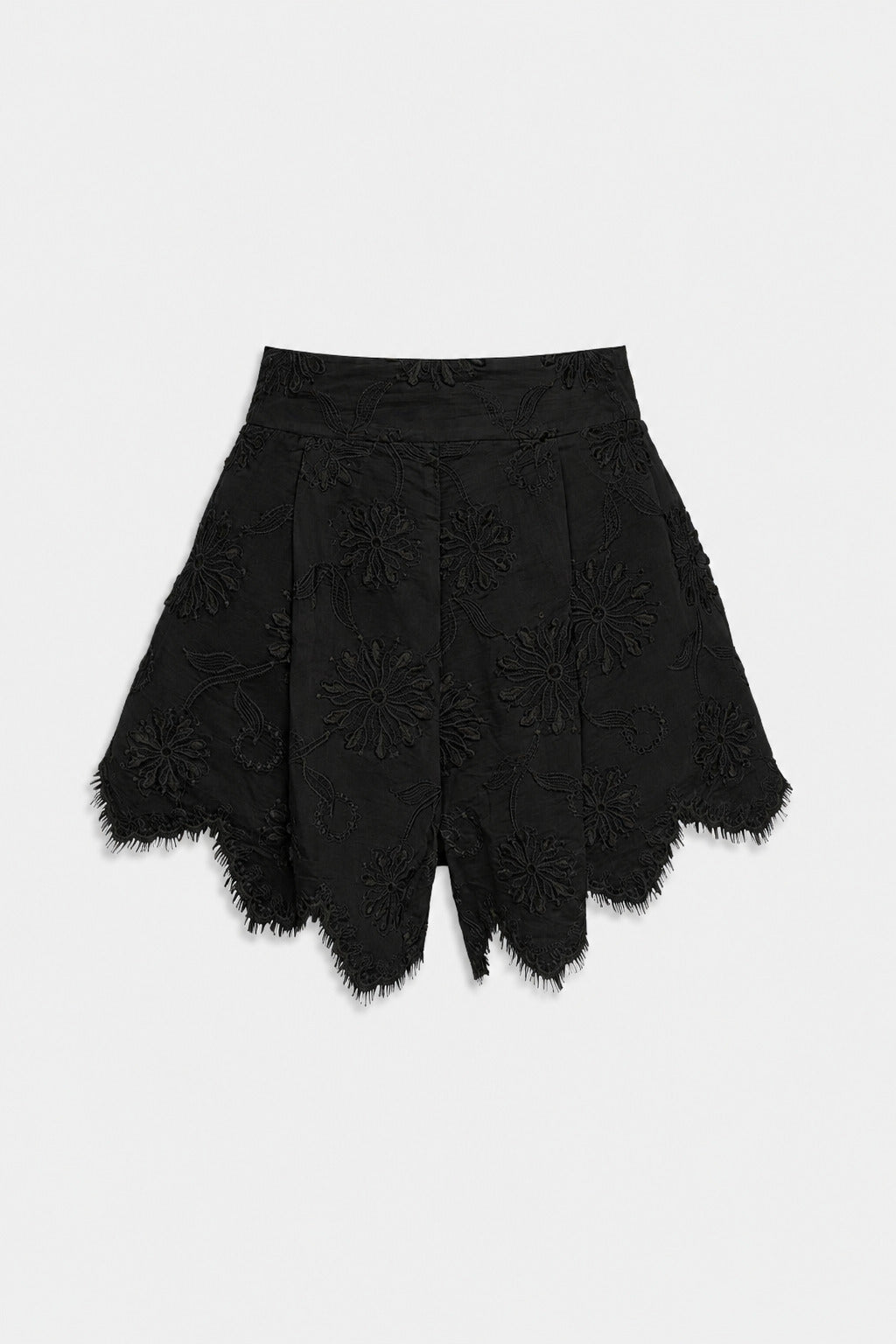 Shorts in mussola ricamata