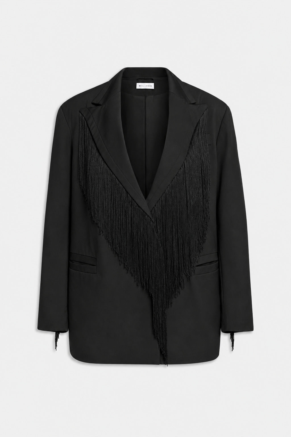 BLAZER AUS GABARDINE MIT FRANSEN