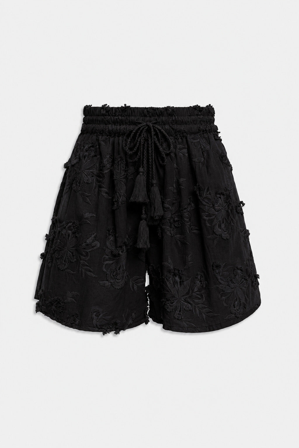 SHORTS AUS BESTICKTEM MUSSELIN