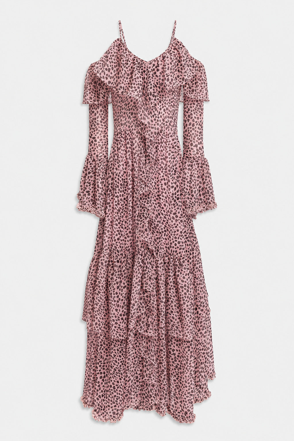 CHIFFONKLEID MIT RÜSCHEN